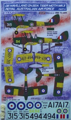 Kora Model DEC72309 DH.82A Tiger Moth Mk.II RAAF Part 2 декали декали 1/72