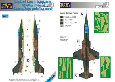 Lf Model M4879 Mask F-104C USAF in Vietnam Camoufl.painting 1/48