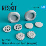 Reskit RS72-0334 F4F/FM-2 Wildcat wheels set type 1 (weighted) AZ model, Academy, Airfix, Arma Hobby, Dragon, Hasegawa, Hobby Boss 1/72