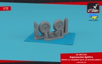 Armory ARAW72425 Supermarine Spitfire wheels with weighted tyres of smooth pattern & covered hubs "universal 3D-Printed set" 1/72