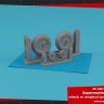 Armory ARAW72425 Supermarine Spitfire wheels with weighted tyres of smooth pattern & covered hubs "universal 3D-Printed set" 1/72