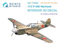 Quinta Studio QD+72054 P-40E Warhawk (Academy/Моделист) (с 3D-печатными деталями) 1/72