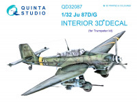 Quinta studio QD32087 Ju87 D/G (Trumpeter) 3D Декаль интерьера кабины 1/32