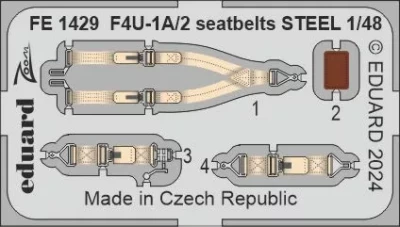 Eduard FE1429 F4U-1A/2 seatbelts STEEL (MAGIC F.) 1/48
