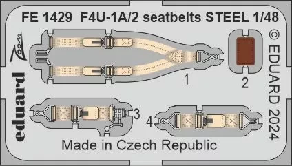 Eduard FE1429 F4U-1A/2 seatbelts STEEL (MAGIC F.) 1/48