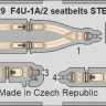 Eduard FE1429 F4U-1A/2 seatbelts STEEL (MAGIC F.) 1/48