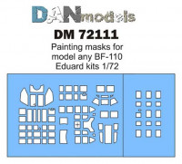 Dan models DM 72111 маска для модели самолета BF-110 ( Eduard kit ) 1/72