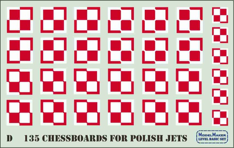 Model Maker Decals D72135 Polish national insignia chessboards for Polish jets 1/72