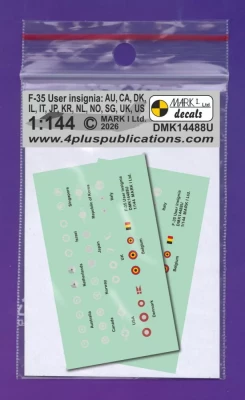 4+ Publications DMK-14488U Decals F-35 Users insignia (2 sets) re-issue 1/144