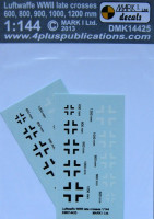 4+ Publications DMK-14425 1/144 Decals Luftwaffe WWII late crosses (2 sets)