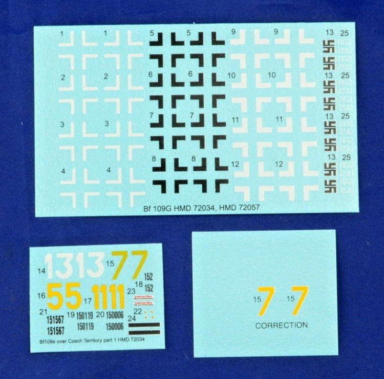 HM Decals HMD-72034 1/72 Decals Bf 109G over the Czech territory Pt.1