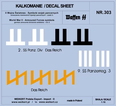 Weikert Decals 303 German Armoured Forces symbols - part 3 1/16