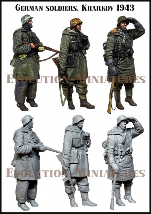 Evolution Miniatures 35223 Солдаты СС в парках, 3 фигуры 1/35