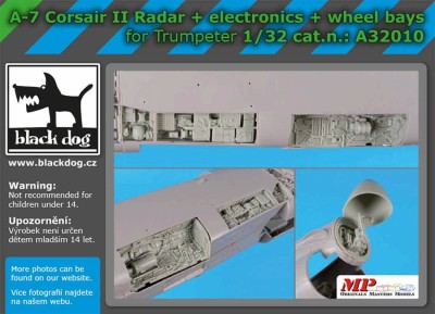 Black Dog BDOA32010 LTV A-7D/A-7E Corsair II radar + electronics+wheel bays (designed to be used with Trumpeter kits) 1/32