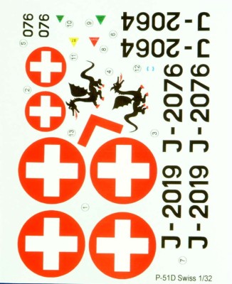 LF Model C3224 Decals P-51D over Swiss (TAM/DRAG/HAS/TRUMP) 1/32