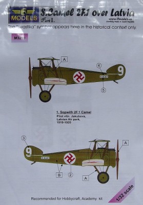 LF Model M3210 Mask Sopwith 2F.1 Camel over Latvia Part 1 1/32