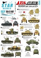 Star Decals 35-C1107 Axis & East European Tank mix # 1. Bulgarian Light Tanks and AFVs. Pz.Kpfw 38(t) Praga, Renault R-35, Vickers 6-ton, Sd.Kfz.222, Sd.Kfz.223.Axis & Eastern European Tank Mix 1 1/35