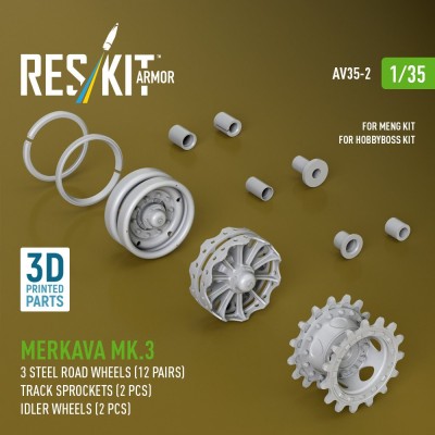 Reskit AV35002 Merkava Mk.3 wheels set 2 (MENG/HOBBYB) 1/35