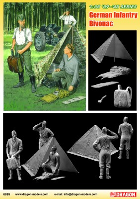 Dragon 6695 German Wehrmacht Bivouac (3 Figures Set with Zeltbahn) 1/35