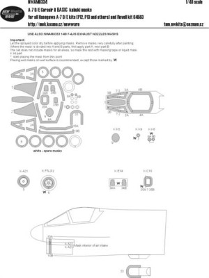 New Ware NWA-M0334 1/48 Mask A-7 D/E Corsair II BASIC (HAS)