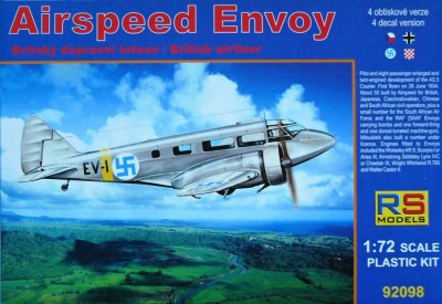 Rs Model 92098 Airspeed Envoy Castor engine (4x decals) 1/72