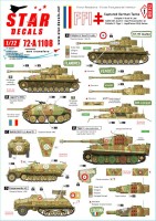 Star Decals 72-A1108 FFI # 1. Captured German Tanks. Pz.Kpfw.IV Ausf.H Late , Sd.Kfz.251 D, Panzerwerfer 42, Tiger I , JagdPz 38(t) Hetzer 1/72