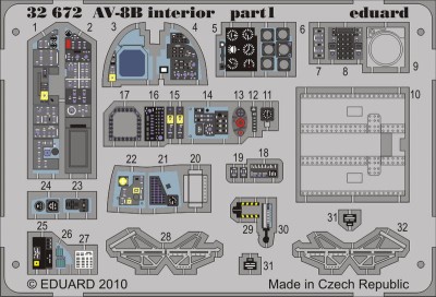 Eduard 32672 AV-8B interior S.A.