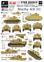 Star Decals STAR35867 German Tanks in Italy #4 - Sicily 43. s.Pz.Abt. 504, 15 Pz.Gren.Div, Pz.Div. HG. Pz.Kpfw.IV Ausf.G and H, Pz.Kpfw.VI Tiger I Early, Pz.Kpfw.III Ausf.M, Sturmgeschutz/StuG.III F/8. s.Pz.Abt. 504, Pz.Regiment HG, 15 Pz.Gren.Div 1/35