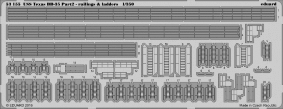 Eduard 53155 USS Texas BB-35 pt 2 - railings & ladders 1/350