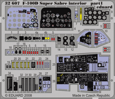 Eduard 32607 F-100D interior S.A. TRU