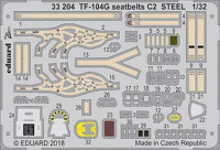 Eduard 33204 TF-104G seatbelts C2 STEEL 1/32