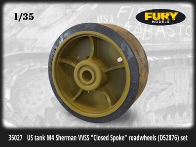 Fury Models 35027 M4 Sherman VVSS &quot;Closed Spoke&quot; road wheels (D52876) set 1/35