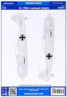 Eduard D48041 1/48 Fw 190A-3 national insignia (EDU)