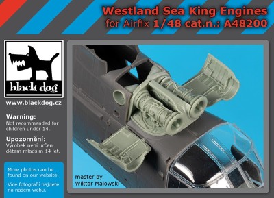 Black Dog A48200 Westland Sea King HC.4 engines (designed to be used with Airfix kits) 1/48