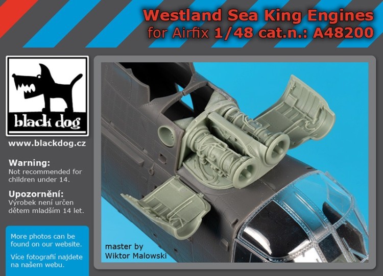 Black Dog A48200 Westland Sea King HC.4 engines (designed to be used with Airfix kits) 1/48