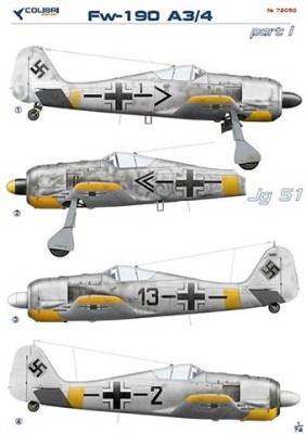 Colibri decals 72050 Fw-190 A3 Jg 51 part I 1/72