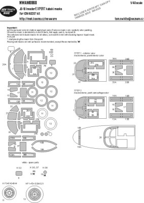 New Ware NWA-M0968 Mask JD-1D Invader EXPERT (ICM 48287) 1/48