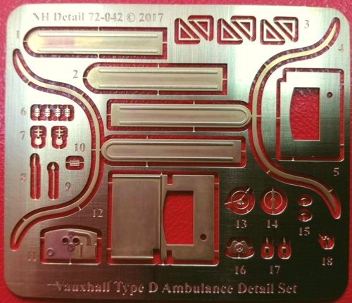 NH Detail NHM72042 Vauxhall Type D Ambulance Detail Set 1/72