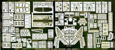 White Ensign Models PE 35015 HMS SHEFFIELD, WW2 Cruiser, NO INSTRUCTIONS! 1/350
