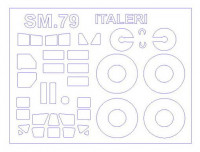 KV Models 72545 SM.79 I Serie/SM-79 SPARVIERO (ITALERI #1261,#1290) + маски на диски и колеса ITALERI 1/72