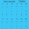Aims AIMS72D041 USAF seat stencils - use lower pack stencils only on bombers 1/72