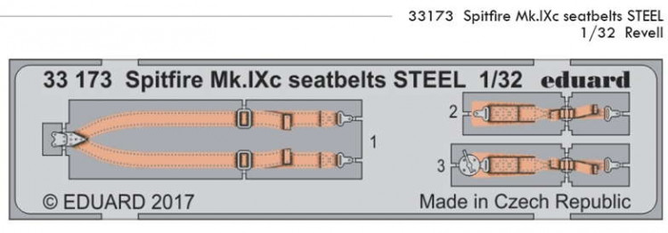 Eduard 33173 Spitfire Mk.IXc seatbelts STEEL 1/32 1/32
