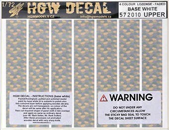 HGW 572010 Decals 4-colour LOZENGE faded b.white UPPER 1/72
