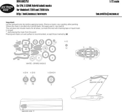 New Ware NWA-M0751 1/72 Mask Su-17M, S-32MK Hybrid (MSVIT72011,72019)