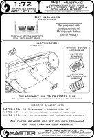 Master (Pl) 72172 P-51 Mustang carb.air fil.cover RAF 1 (ARMA) 1/72