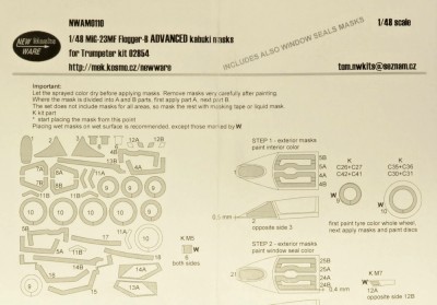 New Ware NWA-M0110 Mask MiG-23MF Flogger-B ADVANCED (TRUM 02854) 1/48