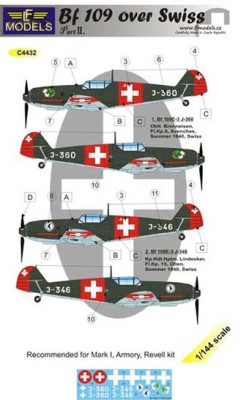 Lf Model C4432 Decals Bf 109 over Swiss part 2 1/144