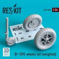 Reskit RS24-006 Bf-109E wheels set (weighted) 1/24