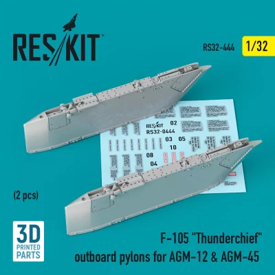 Reskit 32444 F-105 'Thunderchief' outboard AGM-12 &amp; AGM-45 1/32