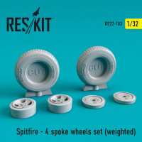 Reskit RS32-0103 Spitfire - 4 spoke wheels set (weighted) Hasegawa, Hobby Boss, Revell, Tamiya 1/32